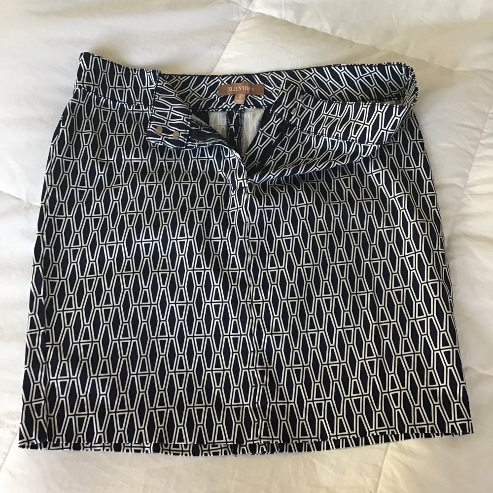 Ellen Tracy navy & white skirt